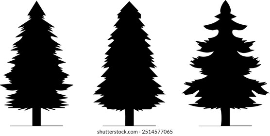 collection of cedar trees illustration