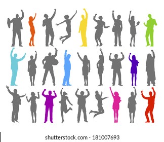 Collection of Celebrating People Vector