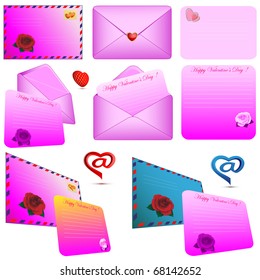 Collection of celebratory envelopes of pink color executed in various variants