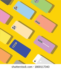 collection of cellphone in flat image style