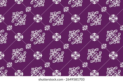 Coleção de azulejos cerâmicos em estilo turco. Padrão de flor selvagem roxo em um fundo de creme, padrão sem costura aquarela, padrão sem costura flor, verão doodle, crianças e desenhos de bebê para uso como fa