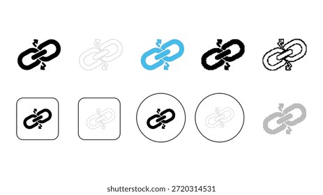 Colección de iconos de Enlace de cadena en varios estilos