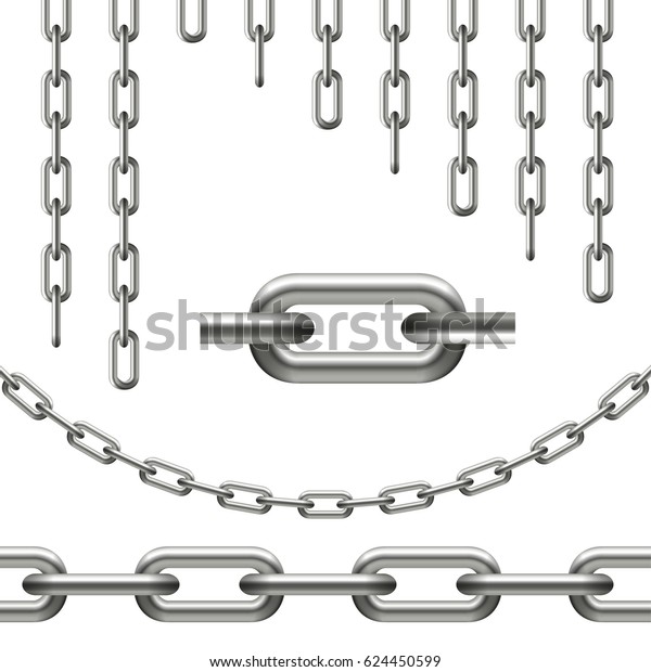 Collection Chains Curved Seamless Chain Link Stock Vector (Royalty Free ...