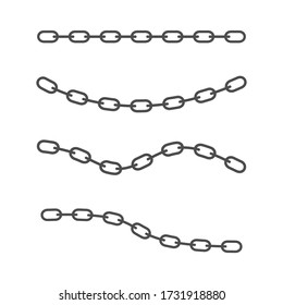 Collection of chains icon vector illustration isolated on white