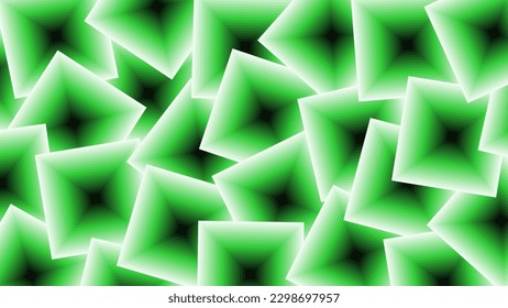 collection of chaotically placed green poison venom green squares from white to black