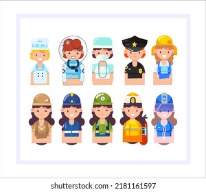 Collection Character Businesswoman Illustration Vector  