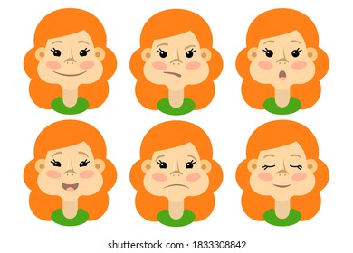 Collection of character emotions in vector