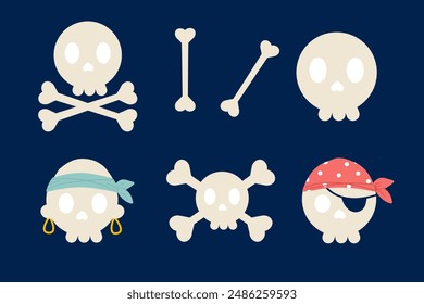Kollektion Charakter Totenkopf flach Stil
