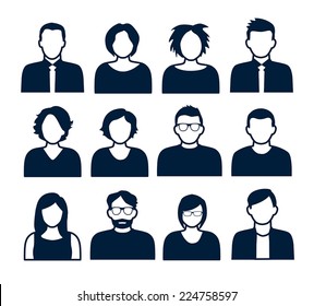 Collection of characters - avatars. Can be used for social networking.