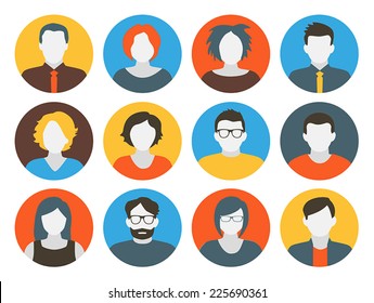 Collection of characters - avatars. Can be used for social networking.