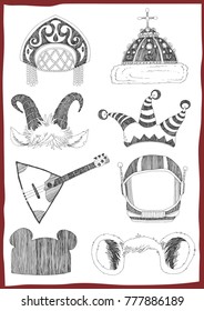 Collection of characters for a Russian Masquerade