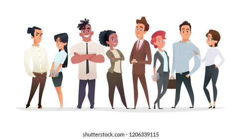 Collection of charming young businessmen and managers. Flat modern cartoon style