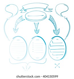 Collection chart, made fashionable scrawl is for entries in the notebooks and the design of websites. Can be used by designers