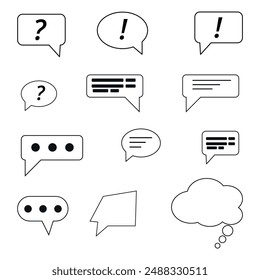 Collection of chat bubble flat icons for websites and graphic resources.