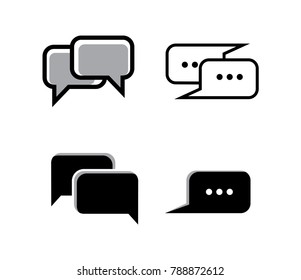 Collection chat icon. Speech bubble vector icon