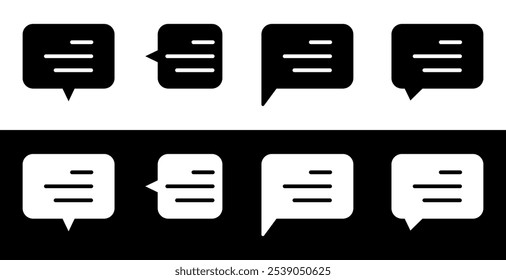 Coleção de Mensagens de Chat e Ícones de Bolhas. Ícones de comunicação. Converse em balão, diálogo. Comunicação online. Conversa, SMS, Notificação, Chat em Grupo. Conversando ícones em estilos diferentes.