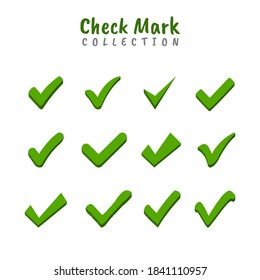 Colección de iconos de marca de verificación. Adecuado para elementos de diseño de las elecciones generales, el estado de encuesta y aprobación. Colección vectorial de símbolos de marca de verificación para fines de diseño.