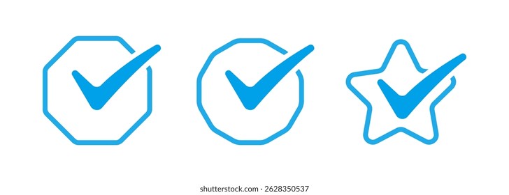 collection of check mark icons with various shapes