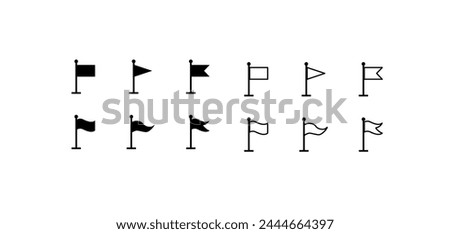 Collection of checkboxes icons. Linear, set of flags for mark design. Vector icons