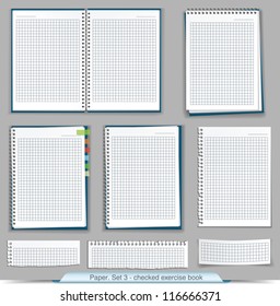 collection of checked exercise book