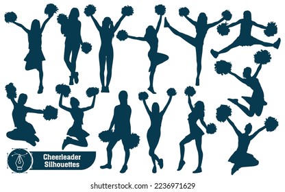 Collection of Cheerleader Silhouette in different positions