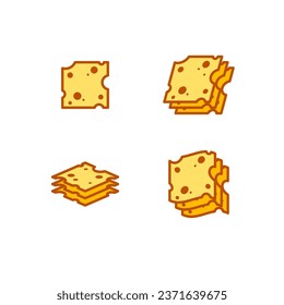 A collection of cheese slices for a restaurant menu.