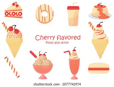 collection cherry flavored food and drink