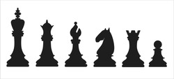 Collection of chess figures. Vector illustration.