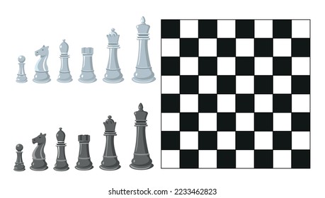 Collection of chess figures. Vector illustration