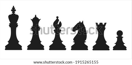 Collection of chess figures. Vector illustration.