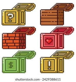 Collection of chests, pixel art item