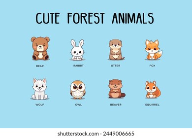 collection chibi cute forest
