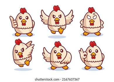 Collection of Chicken Cartoon Character