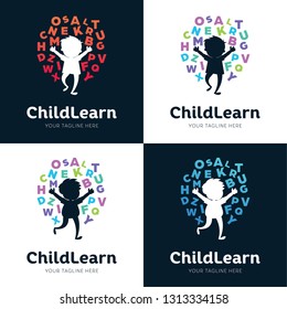 Collection Of Children Learning School Logo Set Design Template Inspiration