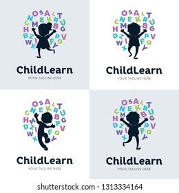 Collection Of Children Learning School Logo Set Design Template Inspiration