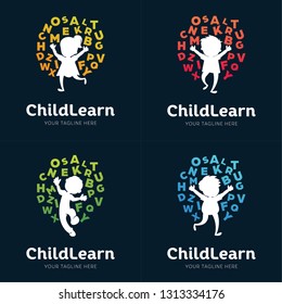 Collection Of Children Learning School Logo Set Design Template Inspiration