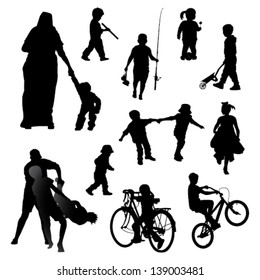 collection of children silhouettes