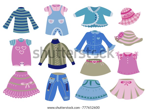 Collection Childrens Clothing Vector Illustration Stock Vector (Royalty ...