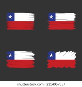 Collection of Chile flag brush