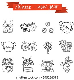 Collection of Chinese icon hand draw