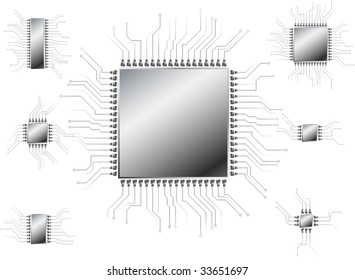 Collection of chips. Vector.