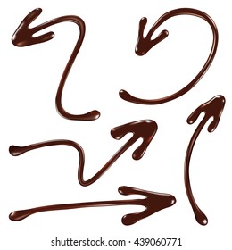 Collection of chocolate sauce arrows