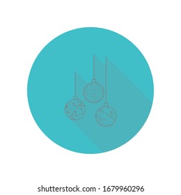 Collection of christmas bauble long shadow icon. Simple glyph, flat vector of web icons for ui and ux, website or mobile application