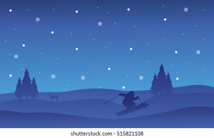 Collection Christmas beautiful landscape at night