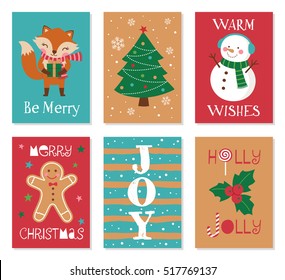 Collection of christmas card illustration templates