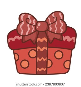 Collection of Christmas cartoons isolated on a white background. Little Santa with gifts and holiday decorations; cute card. Super cute cartoon character, illustration, hand drawn, vector