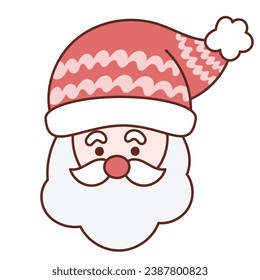 Collection of Christmas cartoons isolated on a white background. Little Santa with gifts and holiday decorations; cute card. Super cute cartoon character, illustration, hand drawn, vector