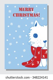 Collection of  Christmas cat card templates.