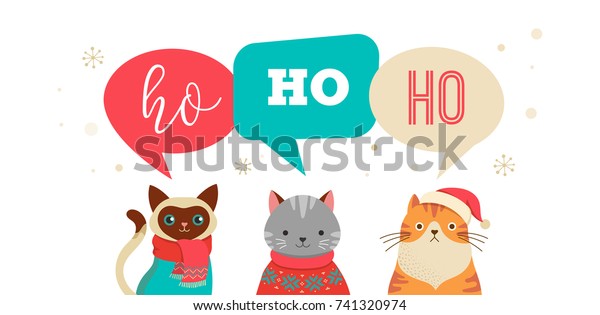 Download Collection Christmas Cats Merry Christmas Illustrations Stock Vector Royalty Free 741320974 3D SVG Files Ideas | SVG, Paper Crafts, SVG File