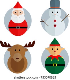 Collection of Christmas characters illustration 2017